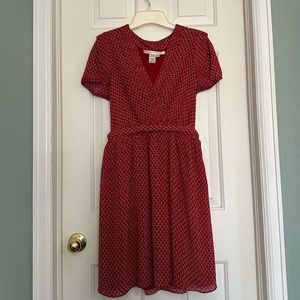 Red dress with sleeve detailing